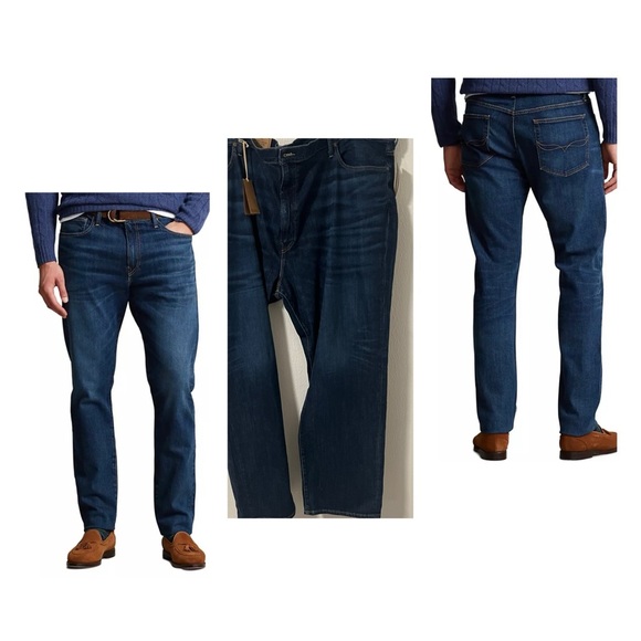Polo Ralph Lauren The Parkside Active Taper Men's Jeans Size 54Bx34 Coolmax NWT - Picture 1 of 13